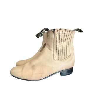 Besserro Western Cream Colored Stretch Ankle Boots 25.5 Mexico US Sz 7.5 Mens